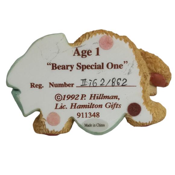 Enesco Cherished Teddies "Beary Special One" Vintage Baby 1st Birthday Figurine - Picture 5 of 6